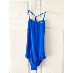Nike Solid Racer Skinny Strap One-Piece Swimsuit Swimwear Swim NESSB764
